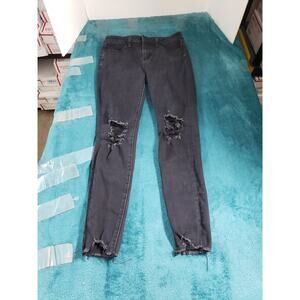 American Eagle Jeans Size 4 Womens Black Stretch Pants Denim High Rise Jegging